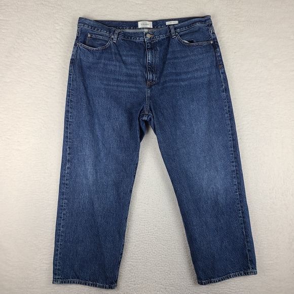 FRAME Jeans Womens 34x26 Blue The Hang Straight Leg Dark Wash Denim